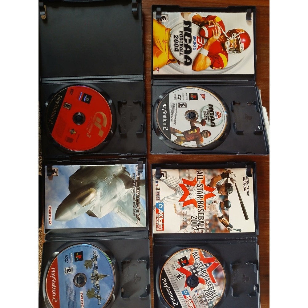 Lot of 4 Ps2 games NCAA 2004 Allstar Baseball 2002 Ace Combat 04 Gran Tourismo 3 - Picture 3 of 4